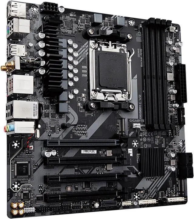 Alt view image 3 of 5 - GIGABYTE B650M C V2 AM5 LGA 1718 AMD B650 M-ATX Motherboard, DDR5, PCIe 4.0 M.2, PCIe 4.0, USB 3.2 Gen1 Type-C, 1GbE LAN