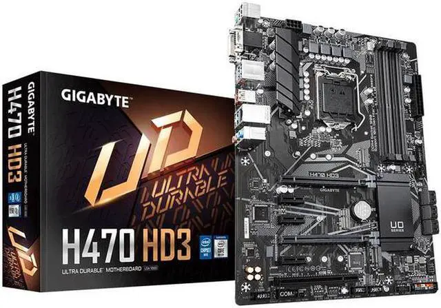 Main image of GIGABYTE H470 HD3 LGA 1200 Intel H470 ATX Motherboard with Dual M.2, SATA 6Gb/s, USB 3.2 Gen 2