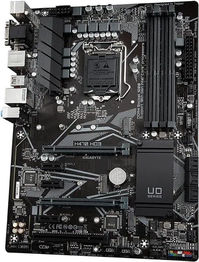 Alt view image 3 of 5 - GIGABYTE H470 HD3 LGA 1200 Intel H470 ATX Motherboard with Dual M.2, SATA 6Gb/s, USB 3.2 Gen 2