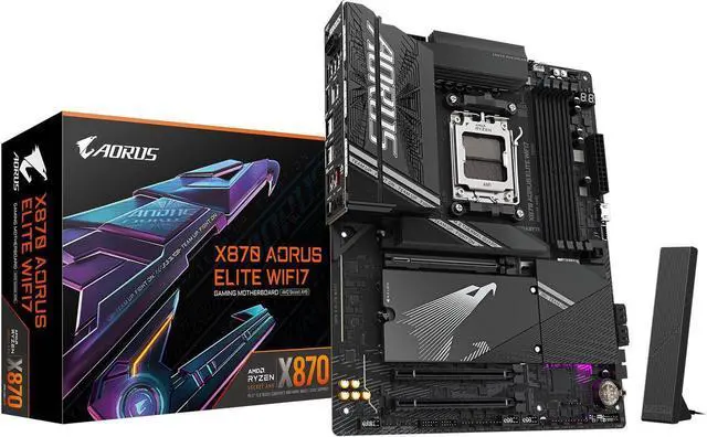 Main image of GIGABYTE X870 AORUS ELITE WIFI7 AM5 LGA 1718, ATX, DDR5, 4x M.2, PCIe 5.0, USB4, Wi-Fi 7, 2.5GbE LAN, EZ-Latch