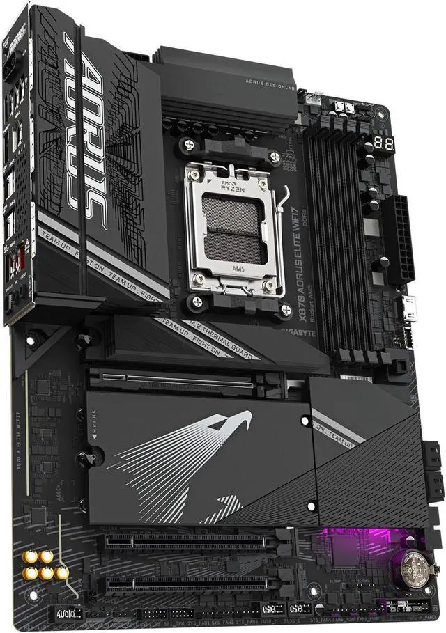 Alt view image 3 of 8 - GIGABYTE X870 AORUS ELITE WIFI7 AM5 LGA 1718, ATX, DDR5, 4x M.2, PCIe 5.0, USB4, Wi-Fi 7, 2.5GbE LAN, EZ-Latch