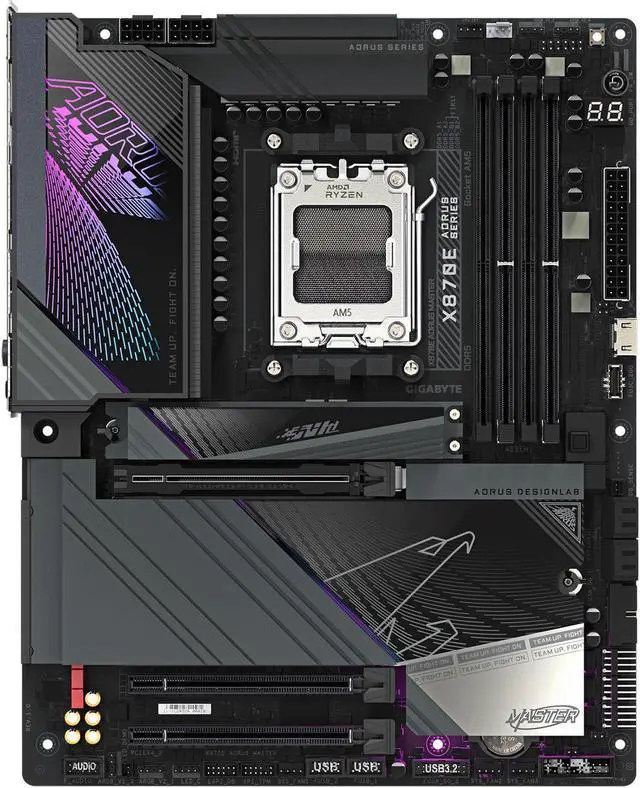 Alt view image 2 of 5 - GIGABYTE X870E AORUS MASTER AM5 LGA 1718, ATX, DDR5, 4x M.2, PCIe 5.0, USB4, Wi-Fi 7, 5GbE LAN, EZ-Latch