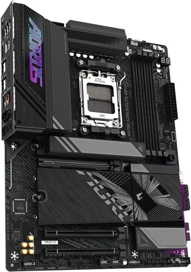 Alt view image 3 of 8 - GIGABYTE X870E AORUS ELITE WIFI7 AM5 LGA 1718, ATX, DDR5, 4x M.2, PCIe 5.0, USB4, Wi-Fi 7, 2.5GbE LAN, EZ-Latch