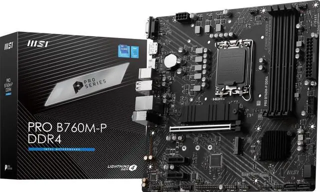 Alt view image 2 of 5 - MSI PRO B760M-P DDR4 LGA 1700 Intel B760 SATA 6Gb/s Micro ATX Motherboard