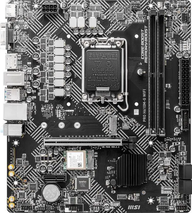 Alt view image 2 of 9 - MSI PRO H610M-G WIFI LGA 1700 Intel H610 HDMI SATA 6Gb/s USB 3.1 Micro ATX Motherboards-Intel