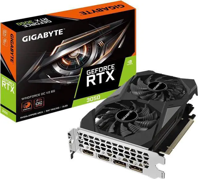 Main image of GIGABYTE WINDFORCE GeForce RTX 3050 6GB GDDR6 PCI Express 4.0 x8 ATX Graphics Card GV-N3050WF2OCV2-6GD