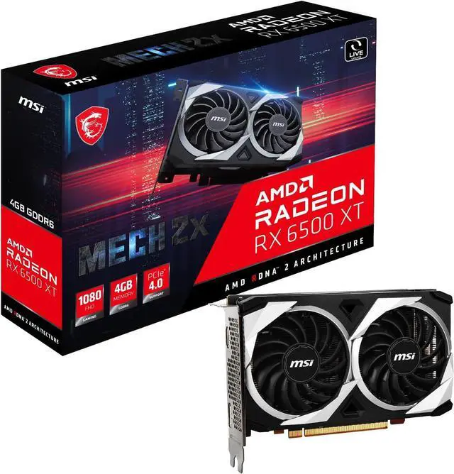 Main image of MSI Mech Radeon RX 6500 XT 4GB GDDR6 PCI Express 4.0 Graphics Card RX 6500 XT MECH 2X 4G