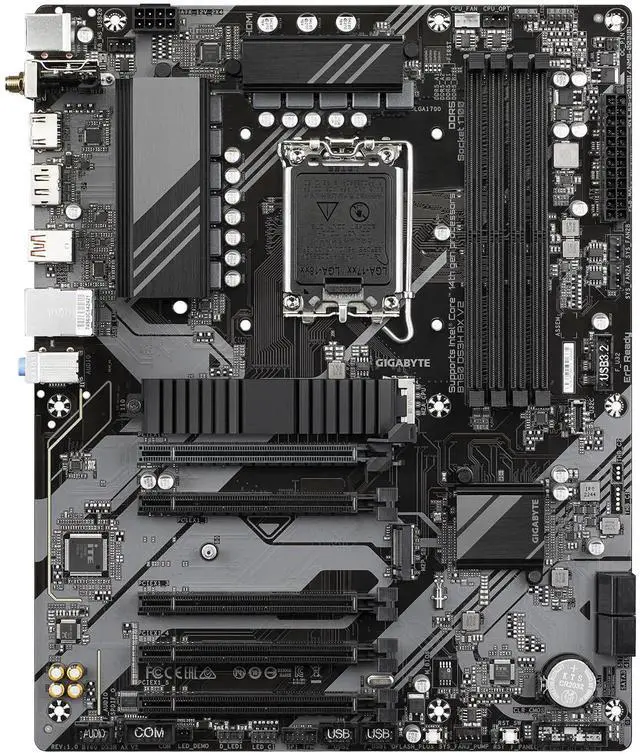 Alt view image 2 of 5 - GIGABYTE B760 DS3H AX V2 LGA 1700 Intel B760 ATX Motherboard with DDR5, Dual M.2, PCIe 4.0, USB 3.2 Gen 2x2 Type-C, WiFi 6, 1GbE LAN, Q-Flash Plus, EZ-Latch