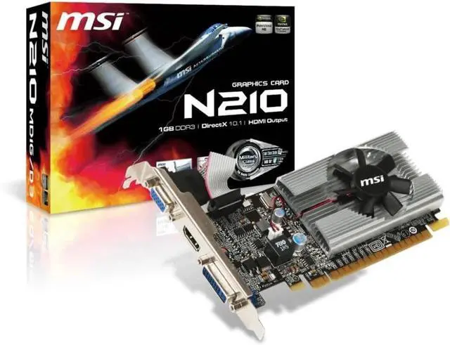 Main image of MSI GeForce 210 1GB DDR3 PCI Express 2.0 x16 Low Profile Graphics Card N210-MD1G/D3