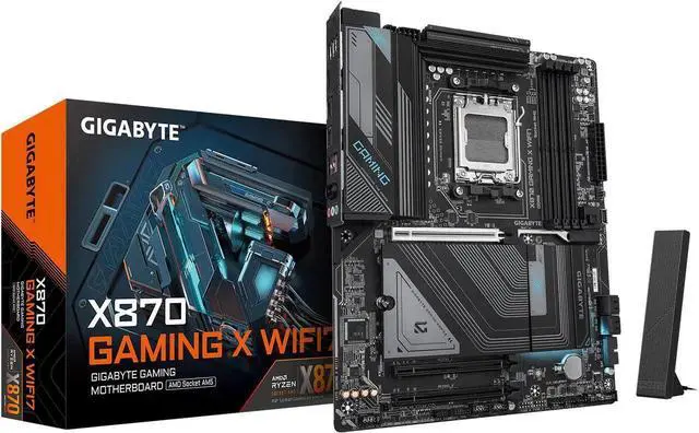 Main image of GIGABYTE X870 GAMING X WIFI7 AM5 LGA 1718, ATX, DDR5, 4x M.2, PCIe 5.0, USB4, Wi-Fi 7, 2.5GbE LAN, EZ-Latch