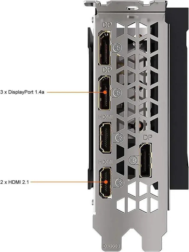 Alt view image 6 of 6 - GIGABYTE GeForce RTX 3080 EAGLE 12G Graphics Card, 3 x WINDFORCE Fans, 12GB 384-bit GDDR6X, GV-N3080EAGLE-12GD Video Card