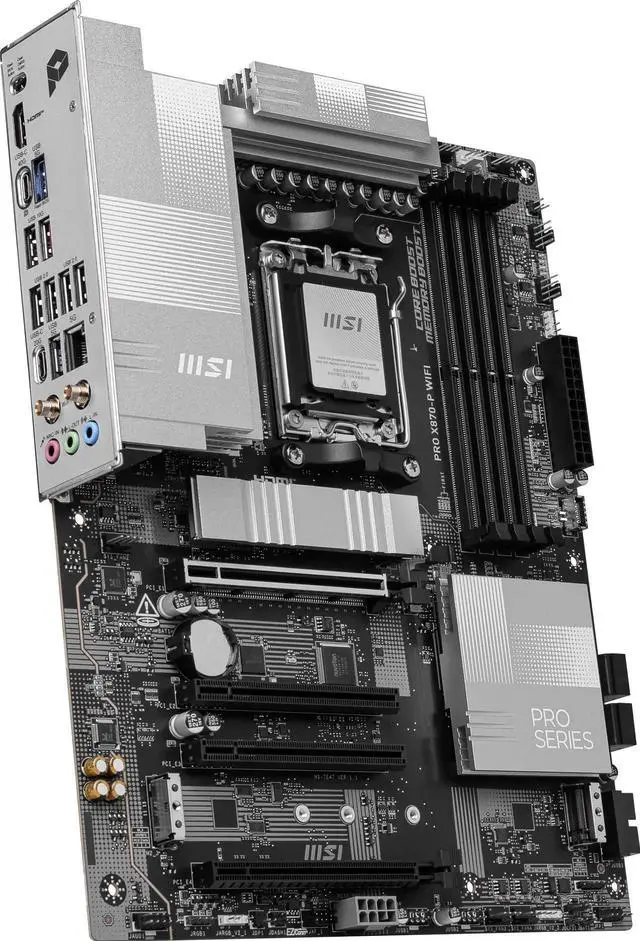 Alt view image 4 of 5 - MSI PRO X870-P WiFi ProSeries Motherboard (AMD Ryzen 9000/8000/7000 Series Processors, AM5, DDR5, PCIe 5.0, M.2 Gen5, SATA 6Gb/s, USB 40Gbps, HDMI/DP, Wi-Fi 7, Bluetooth 5.4, 5Gbps LAN, ATX)