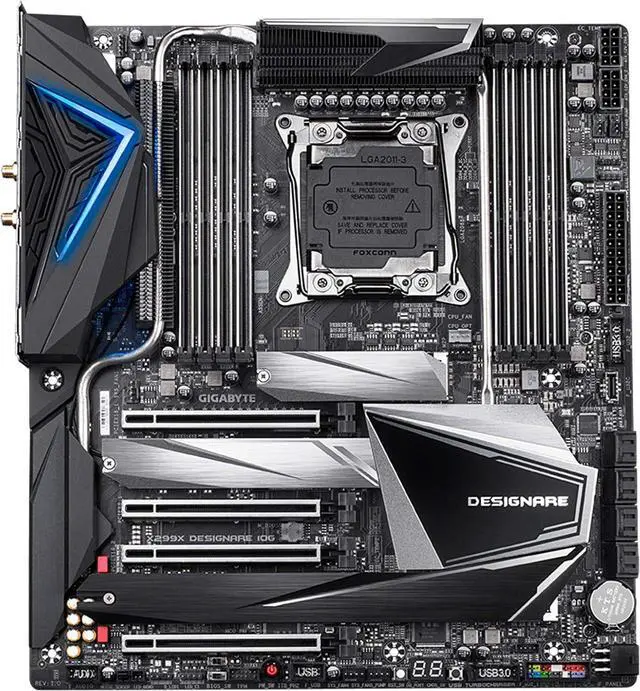 Alt view image 2 of 6 - GIGABYTE X299X DESIGNARE 10G LGA 2066 Intel X299 Extended ATX Intel Motherboard