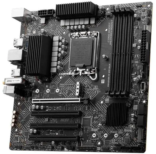 Alt view image 2 of 4 - MSI B760M-VC WIFI BULK Gaming Desktop Motherboard - Intel B760 Chipset - Socket LGA-1700 - Micro ATX - 4x Memory Slots - Gigabit Ethernet - 2.5Gigabit Ethernet - IEEE 802.11 a/b/g/n/ac/ax - 6x SATA