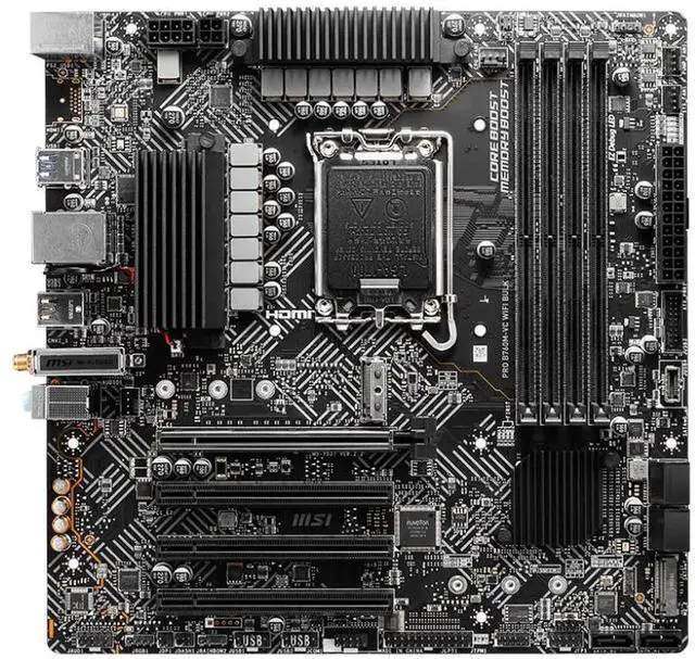 Main image of MSI B760M-VC WIFI BULK Gaming Desktop Motherboard - Intel B760 Chipset - Socket LGA-1700 - Micro ATX - 4x Memory Slots - Gigabit Ethernet - 2.5Gigabit Ethernet - IEEE 802.11 a/b/g/n/ac/ax - 6x SATA