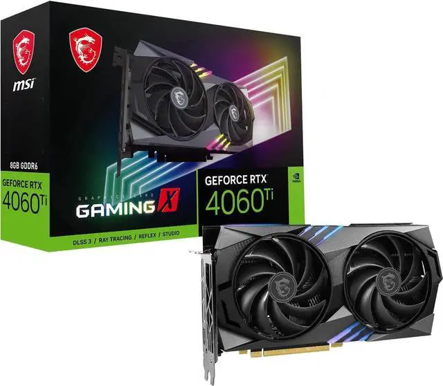 Main image of MSI Gaming GeForce RTX 4060 Ti 8GB GDDR6 PCI Express 4.0 x8 ATX Graphics Card RTX 4060 Ti GAMING X 8G