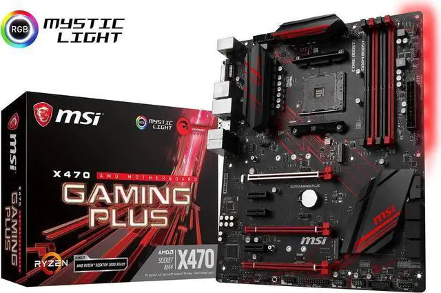 Main image of MSI PERFORMANCE GAMING X470 GAMING PLUS AM4 AMD X470 USB 3.1 HDMI ATX AMD Motherboard
