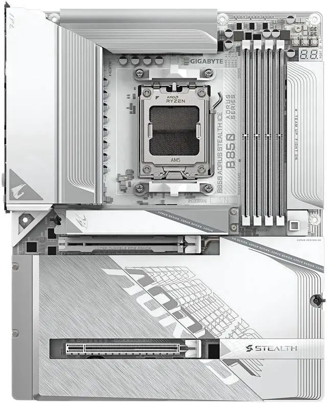 Refurbished: GIGABYTE B850 AORUS STEALTH ICE AMD AM5 Motherboard