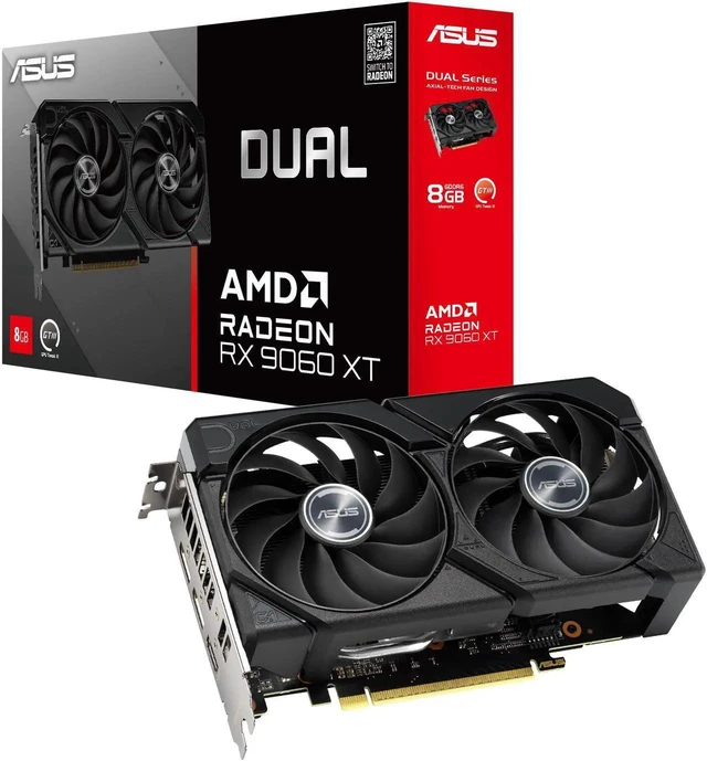ASUS DUAL Radeon RX 9060 XT 本体　8GB Refurbished: ASUS Dual Radeon RX 9060 XT 8GB 128-Bit GDDR6 PCI