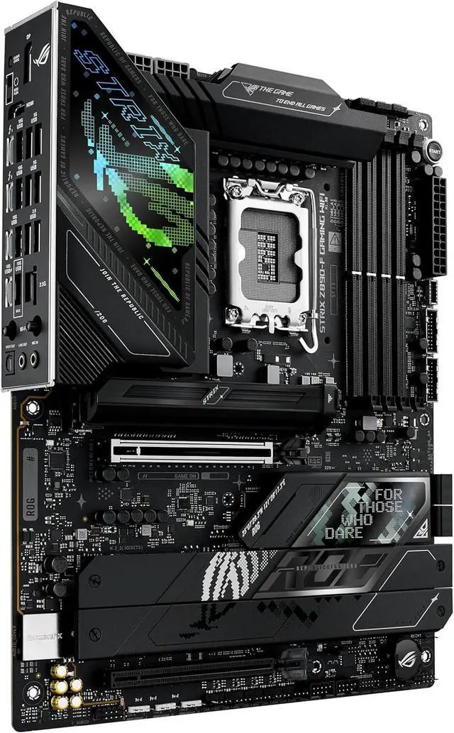 Alt view image 3 of 5 - ASUS ROG STRIX Z890-F GAMING WIFI Intel Z890 LGA 1851 ATX motherboard, DDR5 slots, DIMM Flex, AEMP III, WiFi 7, 5×M.2 slots,NPU Boost, ASUS AI Advisor, AI Overclocking, AI Cooling II, Polymo Lighting