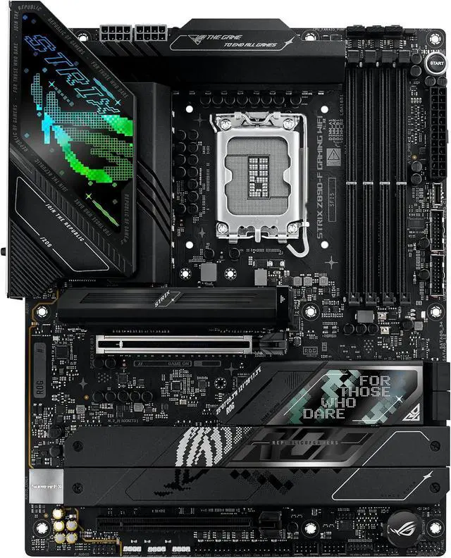 Alt view image 2 of 5 - ASUS ROG STRIX Z890-F GAMING WIFI Intel Z890 LGA 1851 ATX motherboard, DDR5 slots, DIMM Flex, AEMP III, WiFi 7, 5×M.2 slots,NPU Boost, ASUS AI Advisor, AI Overclocking, AI Cooling II, Polymo Lighting