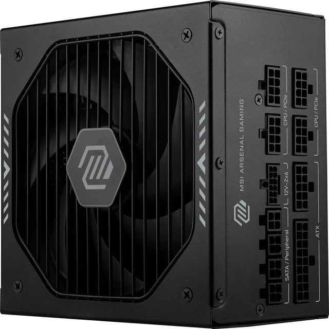 Alt view image 3 of 5 - MSI MAG A1000GLS PCIE5, Fully Modular Compact Gaming 1000W Power Supply, 80+ Gold, ATX 3.1 & PCIe 5.1 Ready, Dual-color 12V-2x6 cable, Low-Noise, Embossed Jacket Cables