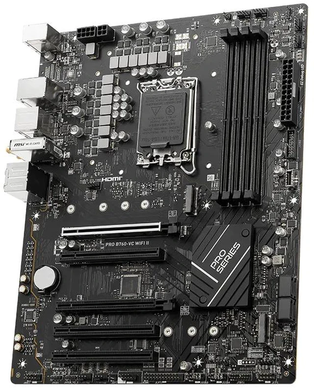 Alt view image 3 of 5 - MSI PRO B760-VC WiFi II ProSeries Motherboard (Supports 12th/13th/14th Gen Intel Processors, LGA 1700, DDR5, PCIe 4.0, M.2, 2.5Gbps LAN, USB 3.2 Gen2, Wi-Fi 7, Bluetooth 5.4, ATX)
