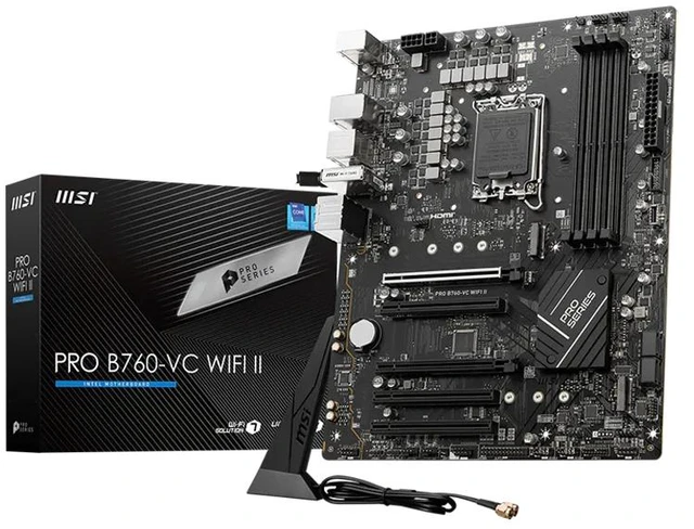 Main image of MSI PRO B760-VC WiFi II ProSeries Motherboard (Supports 12th/13th/14th Gen Intel Processors, LGA 1700, DDR5, PCIe 4.0, M.2, 2.5Gbps LAN, USB 3.2 Gen2, Wi-Fi 7, Bluetooth 5.4, ATX)