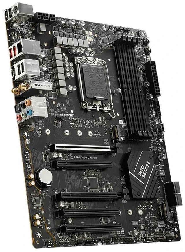 Alt view image 4 of 5 - MSI PRO B760-VC WiFi II ProSeries Motherboard (Supports 12th/13th/14th Gen Intel Processors, LGA 1700, DDR5, PCIe 4.0, M.2, 2.5Gbps LAN, USB 3.2 Gen2, Wi-Fi 7, Bluetooth 5.4, ATX)