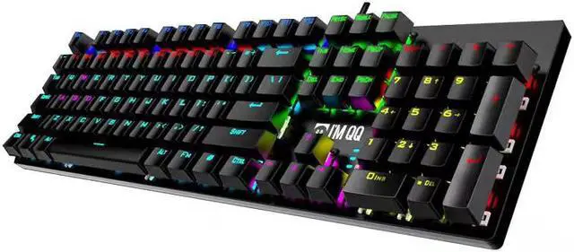 Alt view image 3 of 3 - QQfamily mechanical keyboard QK900 ,Wired Cyan Switch,26-Key Anti-Ghosting Wired Keyboard with Surround Lighting