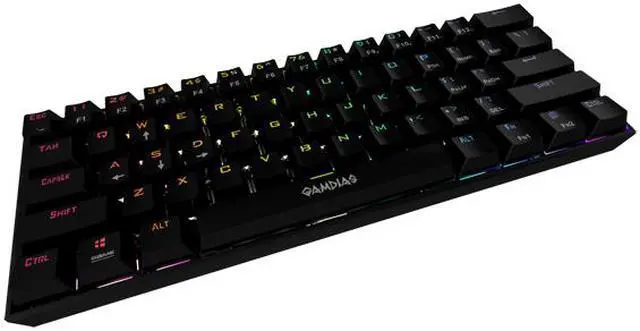 Alt view image 2 of 4 - GAMDIAS 60% Mechanical Keyboard (Black) RED switches, USB type-C cable.