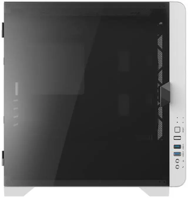 Alt view image 4 of 7 - Gamdias MARS E2, WHITE micro ATX pc case , USB 3.0, rear 120mm black fan, tempered glass side panel