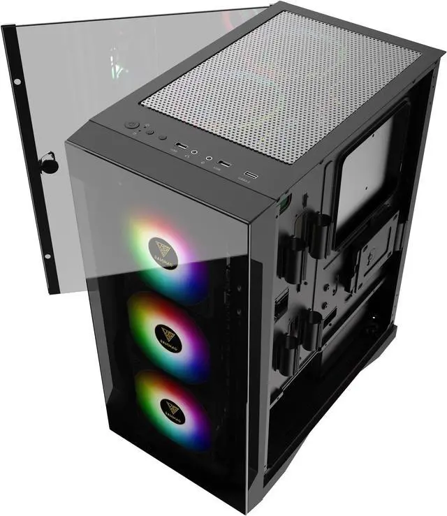 Alt view image 6 of 8 - Gamdias TALOS E2 Elite, Tempered glass 3x 120mm ARGB fans 5v 3pin sync