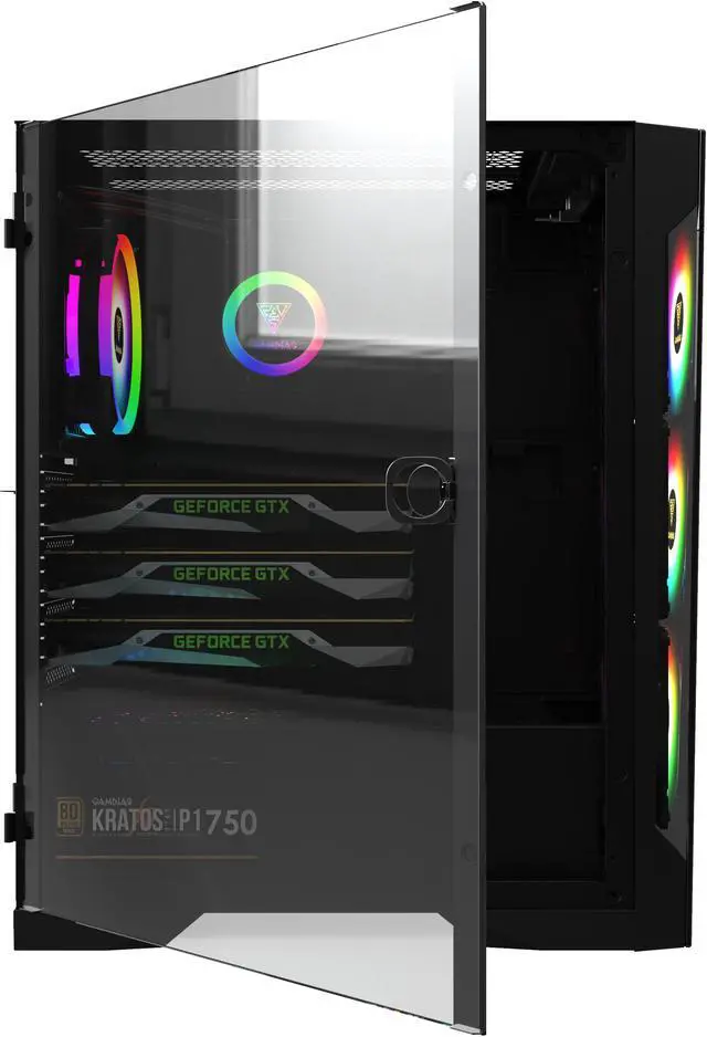 Alt view image 4 of 8 - Gamdias TALOS E2 Elite, Tempered glass 3x 120mm ARGB fans 5v 3pin sync