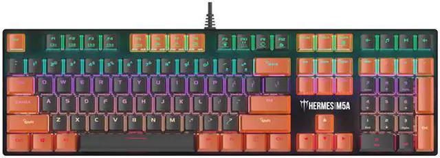 Alt view image 3 of 5 - Gamdias Hermes M5A Mechanical Keyboard Passionate' Orange & 'Timeless' Grey keycaps with Blue Switches