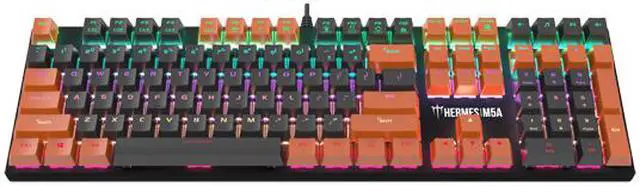 Main image of Gamdias Hermes M5A Mechanical Keyboard Passionate' Orange & 'Timeless' Grey keycaps with Blue Switches