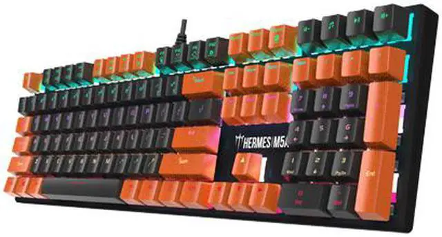 Alt view image 4 of 5 - Gamdias Hermes M5A Mechanical Keyboard Passionate' Orange & 'Timeless' Grey keycaps with Blue Switches
