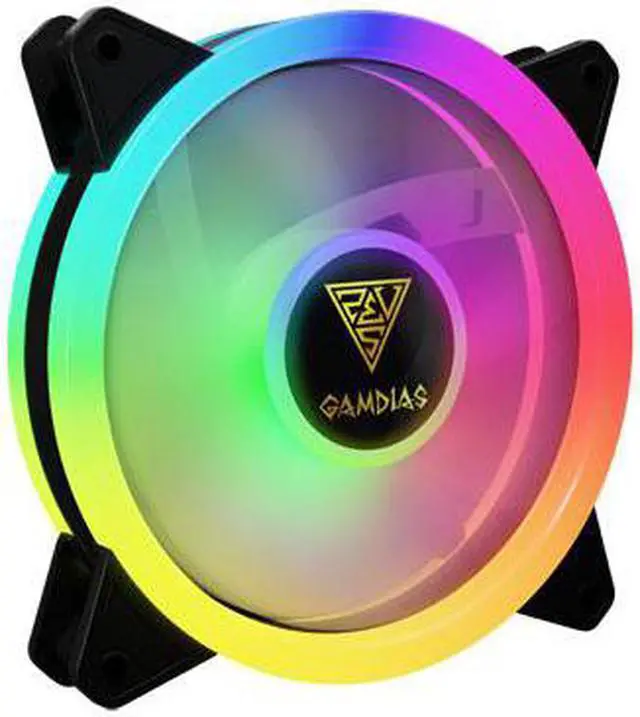 Alt view image 3 of 5 - GAMDIAS AEOLUS M2-1204R ELITE 120MM RGB Fans, 2 LED strips and 4 Fans with Remote Controller, PWM temp. sensor.