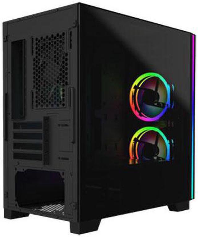 Alt view image 4 of 7 - Gamdias ATHENA M2 LITE mesh case ITX mini-ITX mATX Micro-ATX, Tempered glass, 2x 120mm ARGB fans 5v-3pin sync, plus 1x 120mm rear fan.