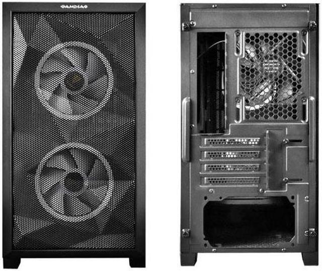 Alt view image 7 of 7 - Gamdias ATHENA M2 LITE mesh case ITX mini-ITX mATX Micro-ATX, Tempered glass, 2x 120mm ARGB fans 5v-3pin sync, plus 1x 120mm rear fan.