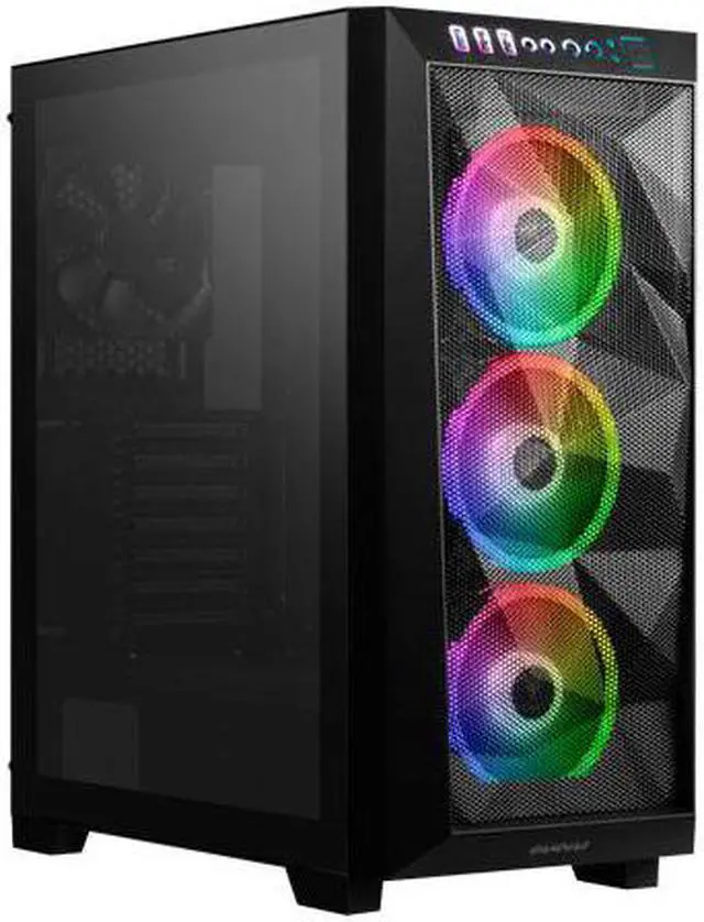 Main image of Gamdias ATHENA M1 Elite, mesh high air flow, 3x ARGB 120mm fans w/ 5v 3pin sync, side tempered glass, ATX