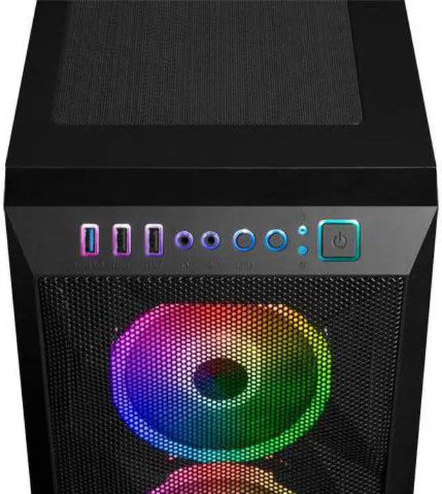 Alt view image 6 of 6 - Gamdias ATHENA M1 Elite, mesh high air flow, 3x ARGB 120mm fans w/ 5v 3pin sync, side tempered glass, ATX