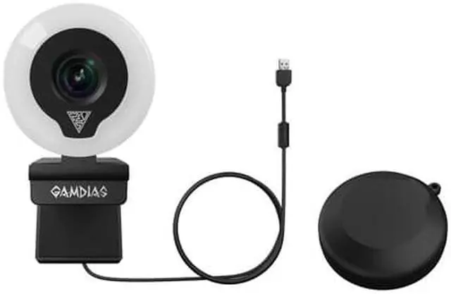 Alt view image 2 of 7 - Gamdias IRIS M1, Streaming Webcam, Ring Light 1080P HD 60fps, Built-in Microphone, USB Cam.