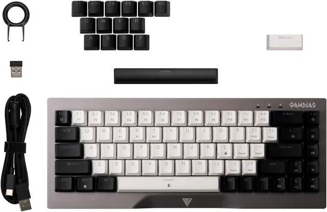 Alt view image 2 of 7 - Gamdias Hermes M4 HYBRID Wireless Mechanical Keyboard with Red Switches, USB-C, 2.5Ghz, Bluetooth