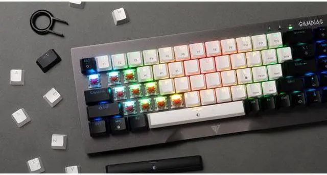 Alt view image 7 of 7 - Gamdias Hermes M4 HYBRID Wireless Mechanical Keyboard with Red Switches, USB-C, 2.5Ghz, Bluetooth