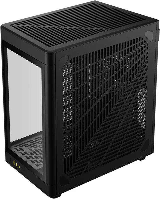 Alt view image 6 of 15 - Gamdias NESO P1, Black, Panoramic Tempered Glass ATX, Dual Chamber, Trapezoid Shaped
