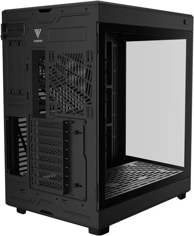 Alt view image 7 of 15 - Gamdias NESO P1, Black, Panoramic Tempered Glass ATX, Dual Chamber, Trapezoid Shaped