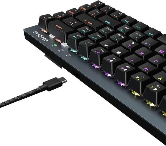 Alt view image 5 of 6 - Gamdias HERMES M4 Hot Swappable 65% Mechanical Keyboard, RED Switch, static RGB Backlit.