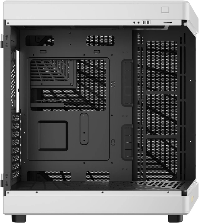 Alt view image 5 of 7 - Gamdias NESO P1 White with black interior, ATX Dual Chamber, Panoramic Tempered Glass ATX, Trapezoid Shaped