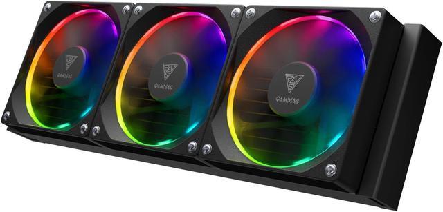 Alt view image 5 of 9 - Gamdias CHIONE M4-360 Liquid CPU cooler with 2.1" LCD display, 360mm AIO Radiator, PWM, ARGB 5v-3pin, LGA 1700 Ready / AM5 Compatible